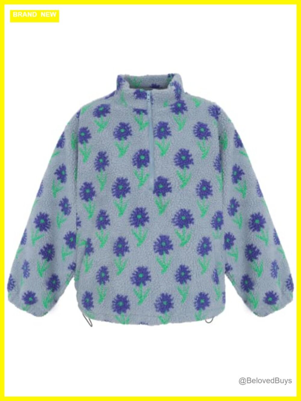 Womens Fleece Quarter Zip Sherpa Pullover Sweatshirt Oversized Mock Neck